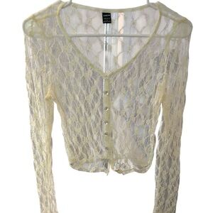 Sheer Lace Button-Up Top PTP 16.5 L 18